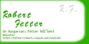 robert fetter business card